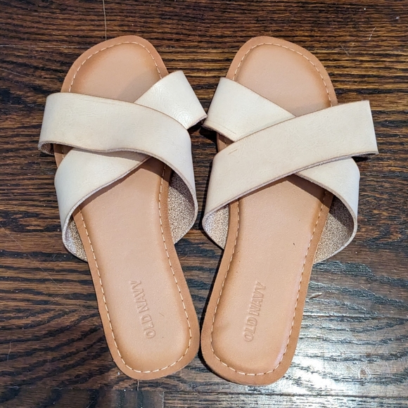 Faux-Leather Cross-Strap Sandals for Women - tan 7 - Picture 4 of 6